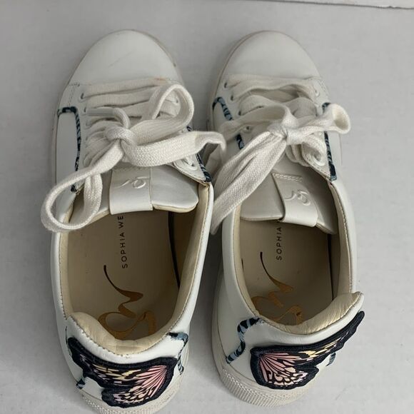 Sophia Webster white leather butterfly trainer sneakers - Picture 5 of 11